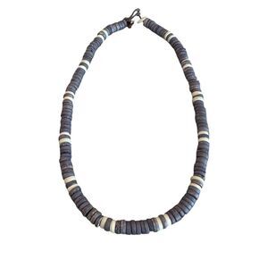 52N Chic‎ Blue and Cream Beaded Necklace